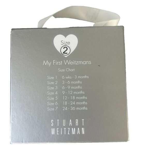 Stuart Weitzman Baby Paliava Silver Black Baby Ballet Shoes w/Bow Sz 2  3-6M NEW - Picture 7 of 8